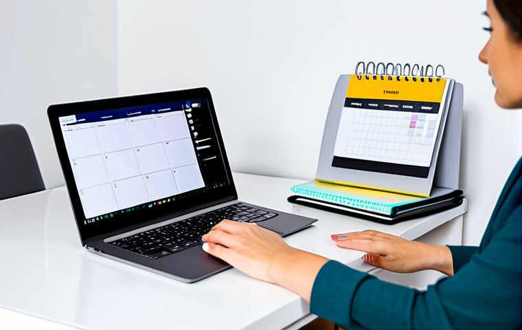 Deadline Management**
A professional woman in a modest business casual outfit, sitting at a brightly lit desk with a color-coded planner and laptop displaying a project management tool. Background: A clean and organized home office space. Focus on productivity and organization. safe for work, appropriate content, fully clothed, professional, perfect anatomy, correct proportions, well-formed hands, proper finger count, natural body proportions.
**