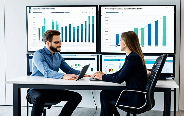 정책분석사와 데이터 기반 연구 사례 - **Policy Analyst at Work:** "A professional policy analyst, fully clothed in modest business attire,...