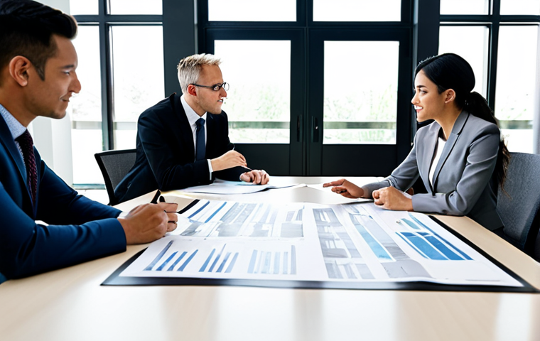 정책분석사와 성공적인 프로젝트 관리 사례 - Stakeholder Engagement**
"A diverse group of professionals, fully clothed in business attire, colla...