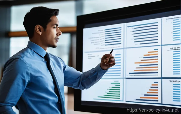 정책분석사와 팀 내 소통의 중요성 - **Prompt:** A modern, brightly lit office environment. On the left, a diverse group of analytical pr...