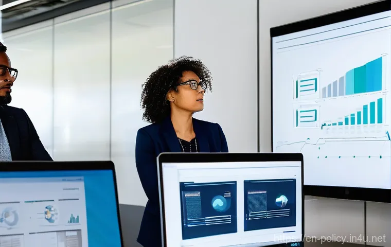 정책분석사와 공공기관 협력 사례 - **Image Prompt: Collaborative Policy Innovation Hub**
A diverse group of policy analysts, both m...